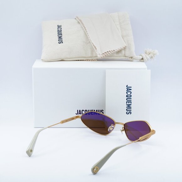 Jacquemus BAMBINO METAL JAC/68 C1 Cat Eye Sunglasses - Gold/Brown - Picture 4 of 12